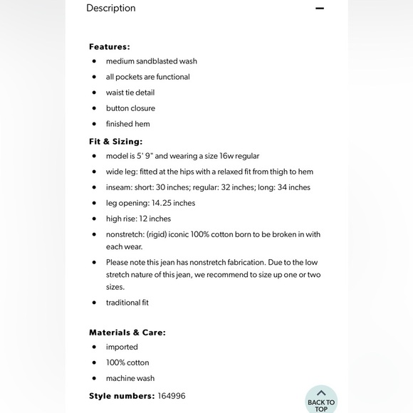 m jeans by maurices Cotton Wide Leg Nonstretch High Rise Blue Jean 14w - Picture 14 of 14